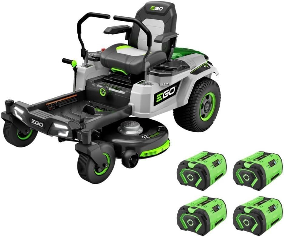 EGO Power+ ZT4204L 42-Inch Zero-Turn Riding Mower Kit - Four 56V 10Ah Batteries